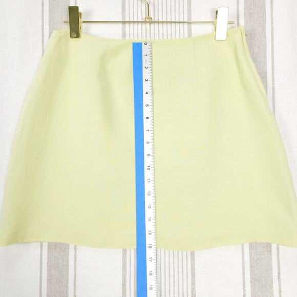 Y2K Skirt Womens 8 Vintage Pistachio Green Linen Blend Short Miniskirt Clueless - Picture 7 of 8